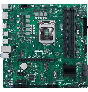 Материнская плата ASUS PRO Q570M-C/CSM, LGA1200, Q570, 4*DDR4, D-Sub+DP*2+HDMI, SATA6, Audio, USB 3.2*7, LPT*1 header (w/o cable), COM*2 header (w/o cable), mATX ;90MB1700-M0EAYC