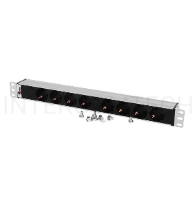 Блок розеток Rem-32 с инд., 8 Schuko, 32A, алюм., 19