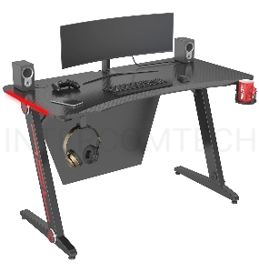 Стол игровой Cactus CS-GTZ-BK-CARBON-RED столешница МДФ карбон каркас черный