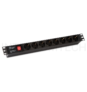 Монтажное оборудование Hyperline SHE19-8SH-S-IEC Блок розеток 19
