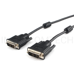 Кабель DVI-D single link Cablexpert CC-DVIL-BK-6, 19M/19M, 1.8м, CCS, черный, экран, феррит.кольца, пакет