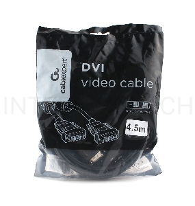 Кабель DVI-D single link Cablexpert CC-DVIL-BK-15, 19M/19M, 4.5м, черный, экран, феррит.кольца, пакет