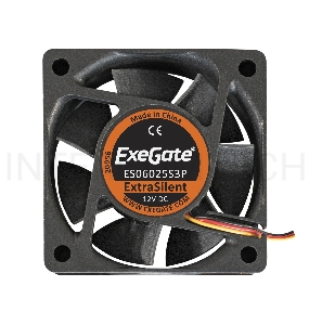 Вентилятор ExeGate ExtraSilent ES06025S3P, 60x60x25 мм, подшипник скольжения, 3pin, 2500RPM, 22dBA