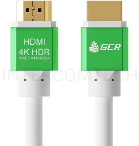 Greenconnect Кабель 1.0m HDMI версия 2.0, HDR 4:2:2, Ultra HD, 4K 60 fps 60Hz/5K*30Hz, 3D, AUDIO, 18.0 Гбит/с, 28/28 AWG, OD7.3mm, тройной экран, белый, AL корпус зеленый, GCR-51295 Greenconnect Кабель 1.0m HDMI версия 2.0, HDR 4:2:2, Ultra HD, 4K 60 fps 