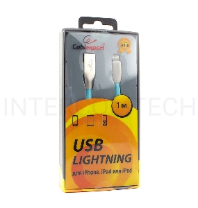 Кабель Cablexpert для Apple CC-G-APUSB01Bl-1M, AM/Lightning, серия Gold, длина 1м, синий, блистер