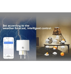 Розетка 1-пост. MOES Smart Socket WK-UEU16-M, Wi-Fi, 250 В, 16А, встраиваемая IP20, шторки + ЗК, белая