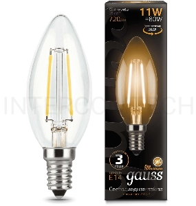 Светодиодная лампа GAUSS 103801111 LED Filament Свеча E14 11W 720lm 2700К 1/10/50