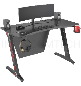 Стол игровой Cactus CS-GTZ-BKRD-CARBON столешница МДФ карбон каркас черный