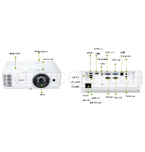 Проектор ACER S1286Hn / T411D  (DLP, XGA 1024x768, 3500Lm, 20000:1, +2xНDMI, USB, 1x16W speaker, 3D Ready, lamp 4000hrs, short-th