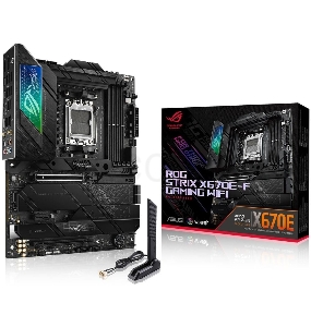 Материнская плата ASUS ROG STRIX X670E-F GAMING WIFI, Socket AM5, X670, 4*DDR5, HDMI+DP, 4xSATA3 + RAID, M2, Audio, Gb LAN, USB 3.2, USB 2.0, ATX; 90MB1BA0-M0EAY0