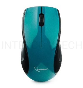 Мышь беспроводная Gembird MUSW-320-B, 2.4ГГц, голубой, 2 кнопки+колесо-кнопка, 1000 DPI, батарейки в комплекте, блистер