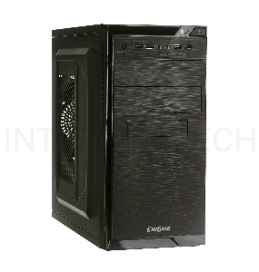 Корпус Minitower Exegate QA-412U Black, mATX, <XP450, Black, 120mm>, 2*USB+2*USB3.0, Audio