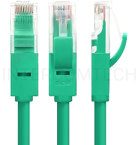 Патч-корд Greenconnect Патч-корд UTP прямой 1.5 m AWG24 кат.5е,  RJ45,  медь, литой (Зеленый), пластик пакет (GCR-LNC05-1.5m)
