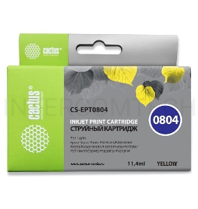 Картридж струйный Cactus CS-EPT0804 желтый для Epson Stylus Photo P50 (11,4ml)
