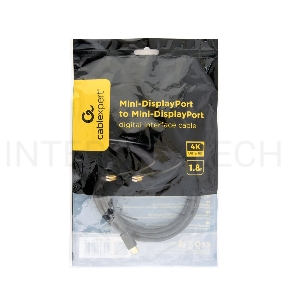 Кабель mDP-mDP Cablexpert CCP-mDPmDP2-6 , 20M/20M, v.1.2, 4K, 1.8м, черный, позол.разъемы, пакет
