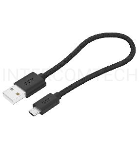 Кабель GCR 0.5m MicroUSB, быстрая зарядка, черный нейлон, GCR-54084
