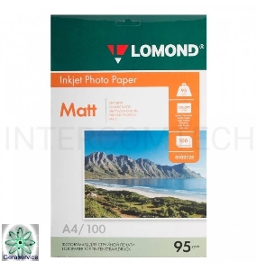 Бумага Lomond 0102125 A4/95/100л. матовая для струйной печати до 2880dpi