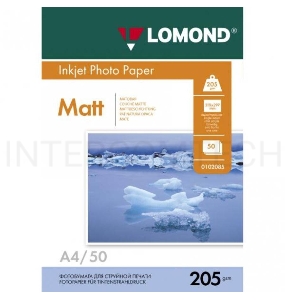 Фотобумага Lomond 0102085 A4/205г/м2/50л./белый матовое для струйной печати