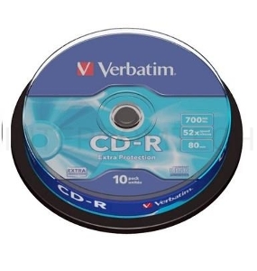 Диск CD-R Verbatim 700Mb 52x Cake Box (10шт) (43437)