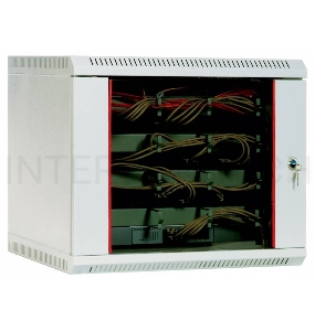 Шкаф настенный ЦМО ШРН-9.480 9U 600x480мм пер.дв.стекл несъемные бок.пан. 50кг серый