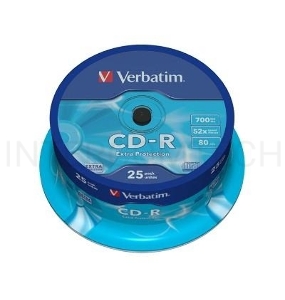 Диск CD-R Verbatim 700Mb 52x Cake Box (25шт) (43432)