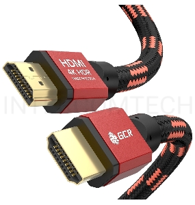Кабель GCR PROF 1.5m HDMI 2.0, BICOLOR ECO Soft капрон, AL корпус красный, HDR 4:2:2, Ultra HD, 4K 60 fps 60Hz/5K*30Hz, 3D, AUDIO, 18.0 Гбит/с, 28AWG, GCR-54507