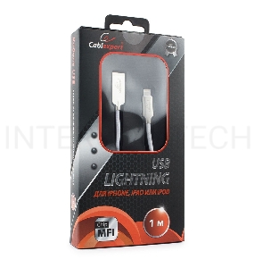 Кабель USB Cablexpert для Apple CC-P-APUSB02W-1M, MFI, AM/Lightning, серия Platinum, длина 1м, белый, блистер