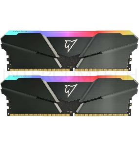 Модуль памяти DDR4 Netac Shadow RGB 16GB (2x8GB) 3200MHz CL16 1.35V / NTSRD4P32DP-16E / Gray / with radiator