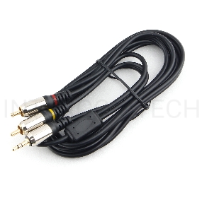 Кабель аудио Cablexpert CCAB-02-35M2RM-3MB. 3.5 джек(M)/2х RCA (M), черный, 3м, блистер