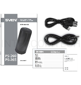 Мобильные колонки SVEN PS-265 1.0 белые  (10W, mini Jack, USB, Bluetooth, micro SD, подсветка, USB Type-C, 2000 мA)