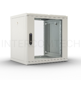 Шкаф настенный ЦМО ШРН-М-9.650 9U 600x650мм пер.дв.стекл съемные бок.пан. 50кг серый