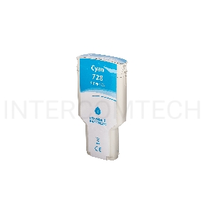 Струйный картридж Sakura F9K17A (№728 Cyan) для HP, голубой, 300 мл.
