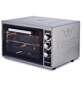 Мини-печь KRAFT KF-MO3801GR / Объем 38л. Таймер отключения 90 мин. Количество режимов работы 3.