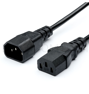 Кабель питания GoPower C14 (m)-C13 (f) 1.8м ПВХ удлинитель черный (1/10/100)