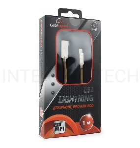 Кабель USB Cablexpert для Apple CC-P-APUSB02Gd-1M, MFI, AM/Lightning, серия Platinum, длина 1м, золотой, блистер