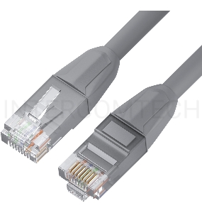 Патч-корд GCR прямой 2.0m LSZH UTP кат.6, серый, 24 AWG, литой без фиксатора, ethernet high speed, RJ45, T568B, GCR-52750