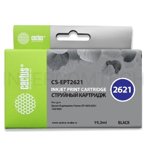 Картридж струйный Cactus CS-EPT2621 черный для Epson Expression Home XP-600/605/700/800 (14ml)