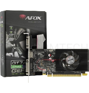 Видеокарта AFOX GeForce GT 740 Low Profile 4GB (AF740-4096D3L3) 128Bit DVI HDMI VGA, Single fan