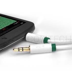 Greenconnect Кабель аудио 0.5m jack 3,5mm/jack 3,5mm белый, зеленая окантовка, ультрагибкий, 28 AWG, M/M, Premium , экран, стерео(GCR-AVC1662-0.5m)