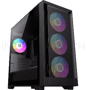 Компьютерный корпус mATX, без блока питания Gamemax DEFENDER MB mATX case, black, w/o psu, w/1xUSB3.0+2xUSB2.0, Combo Audio, w/3x12cm ARGB front fan (1xFN-12A-M6I, 2xFN-12A-S6I), w/1x12cm ARGB rear fan (FN