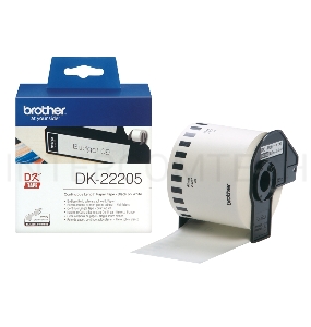 Бумажная клеящаяся лента Brother DK22205 (белая, ширина 62 мм x 30.48 м)
