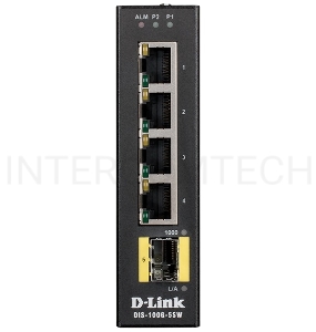 Коммутатор D-Link DIS-100G-5SW/A1A Промышленный неуправляемый коммутатор с 4 портами 10/100/1000Base-T, 1 портом 1000Base-X SFP, функцией энергосбереж