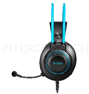 Наушники с микрофоном A4Tech Fstyler FH200U серый/синий 2м накладные USB оголовье (FH200U BLUE)