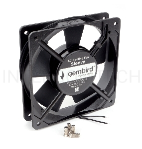 Вентилятор Gembird, 120x120x25, AC, 220, втулка, 2 pin, провод 30 см