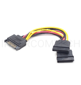 Кабель питания SATA Cablexpert CC-SATAM2F-01, 15pin (M)/2x15pin(F), на 2 SATA устр, 15см