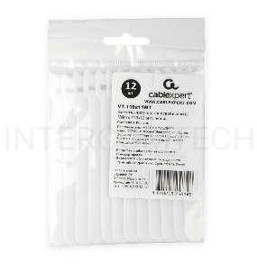 Хомуты-липучки на основе ленты Velcro® VT-110x11WT  110 x 11 мм, белые (12 шт.)