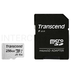 Флеш карта microSD 256GB Transcend microSDXC Class 10 UHS-I U3, V30, A1, (SD адаптер), TLC