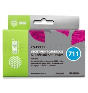 Картридж струйный Cactus CS-CZ131 (№711) пурпурный для HP DesignJet T120/T520 (26мл)
