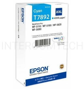 Картридж Epson T7892 (C13T789240) голубой экстраповышенной емкости, для WF-5110DW/5620DWF