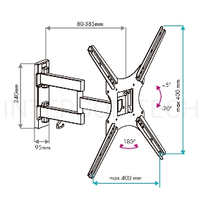 Кронштейн наст. LED/LCD телевизоров VLK TRENTO-17 black 8 шт/уп.